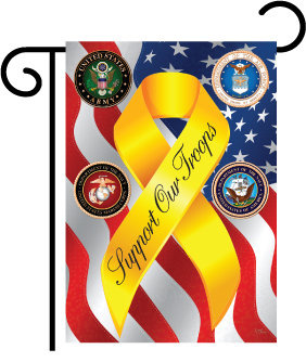 Support Our Troops Freedom Garden Flag