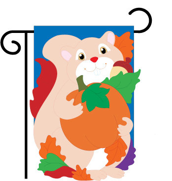 Fall Squirrel Garden Flag
