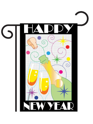 Happy New Year Garden Flag